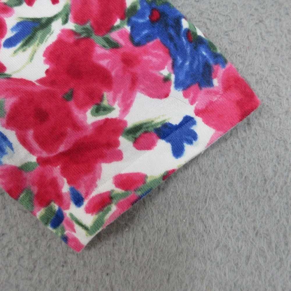 Talbots Cardigan Sweater Womens Large Multicolor‎ Floral V Neck Short Sleeve
